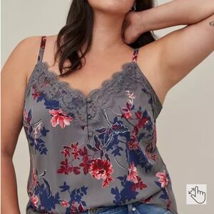 Torrid Floral Lace Trim Camisole Size 0
